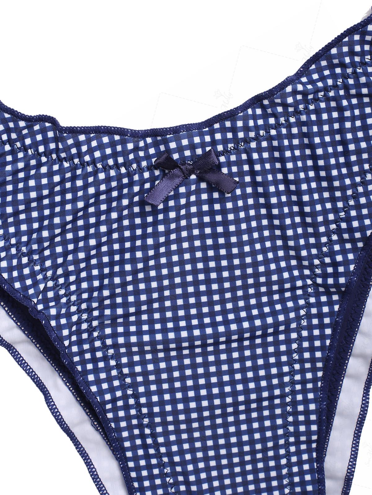 Biquíni Tankini Gingham Vintage Valentina Privée | Laço Frontal Feminino Premium