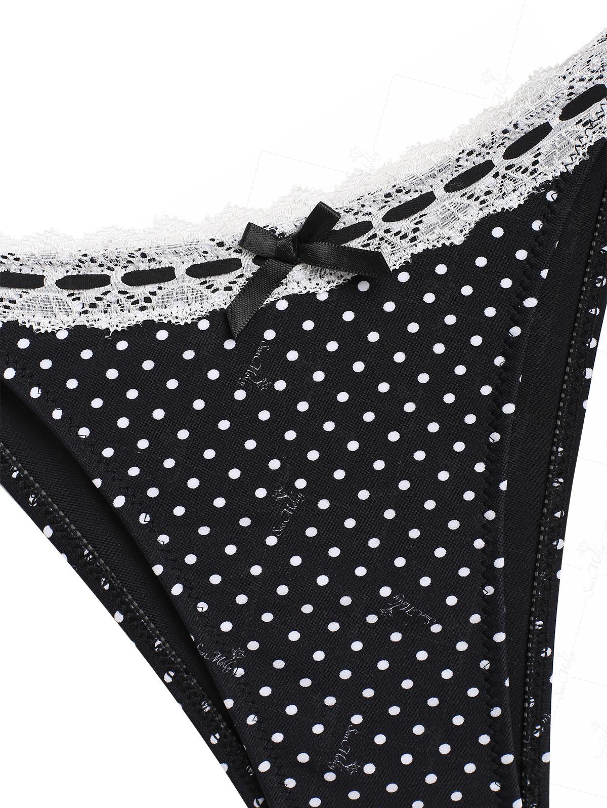 Biquíni Halter Poá com Renda Valentina Privée | Laço e Amarração Lateral Premium
