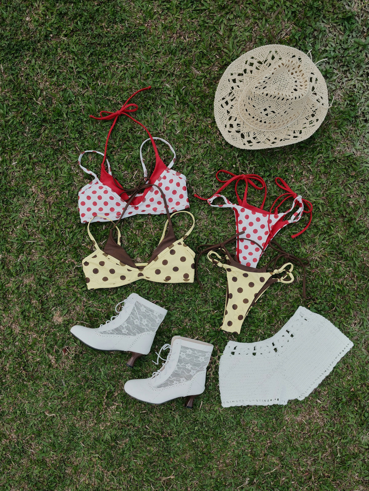 Biquíni 3 Peças Poá Valentina Privée | Moda Praia Feminina Premium