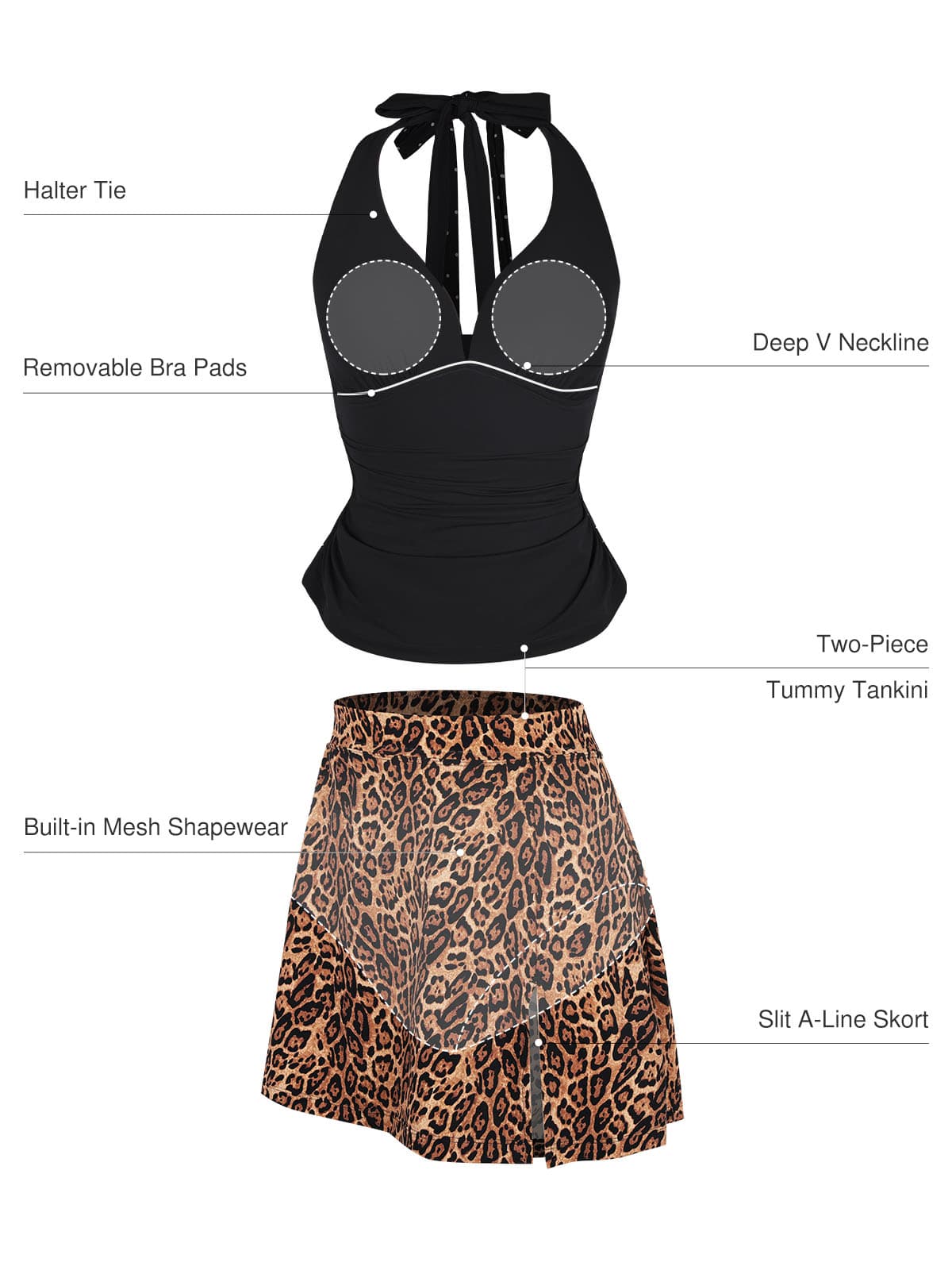 Conjunto Tankini com Saia Modeladora Valentina Privée