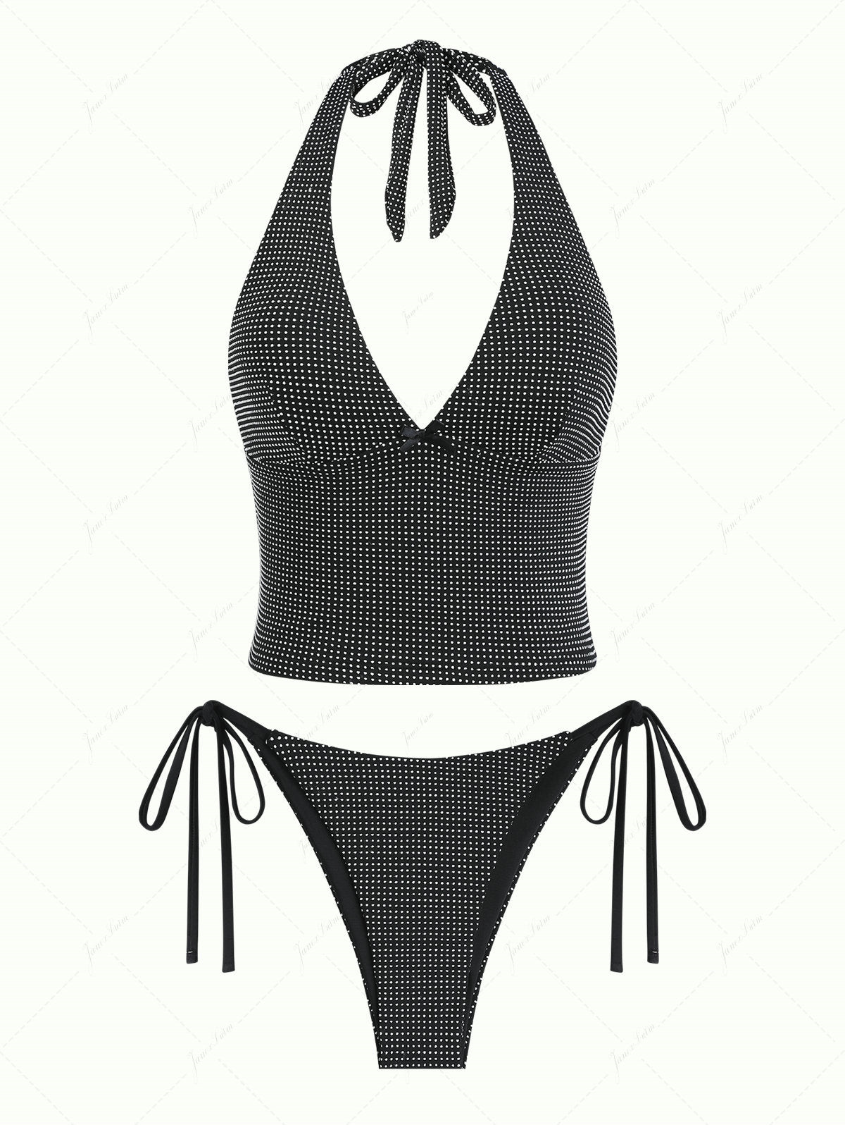 Biquíni Noir Élégance Valentina Privée | Tankini Jacquard Exclusivo