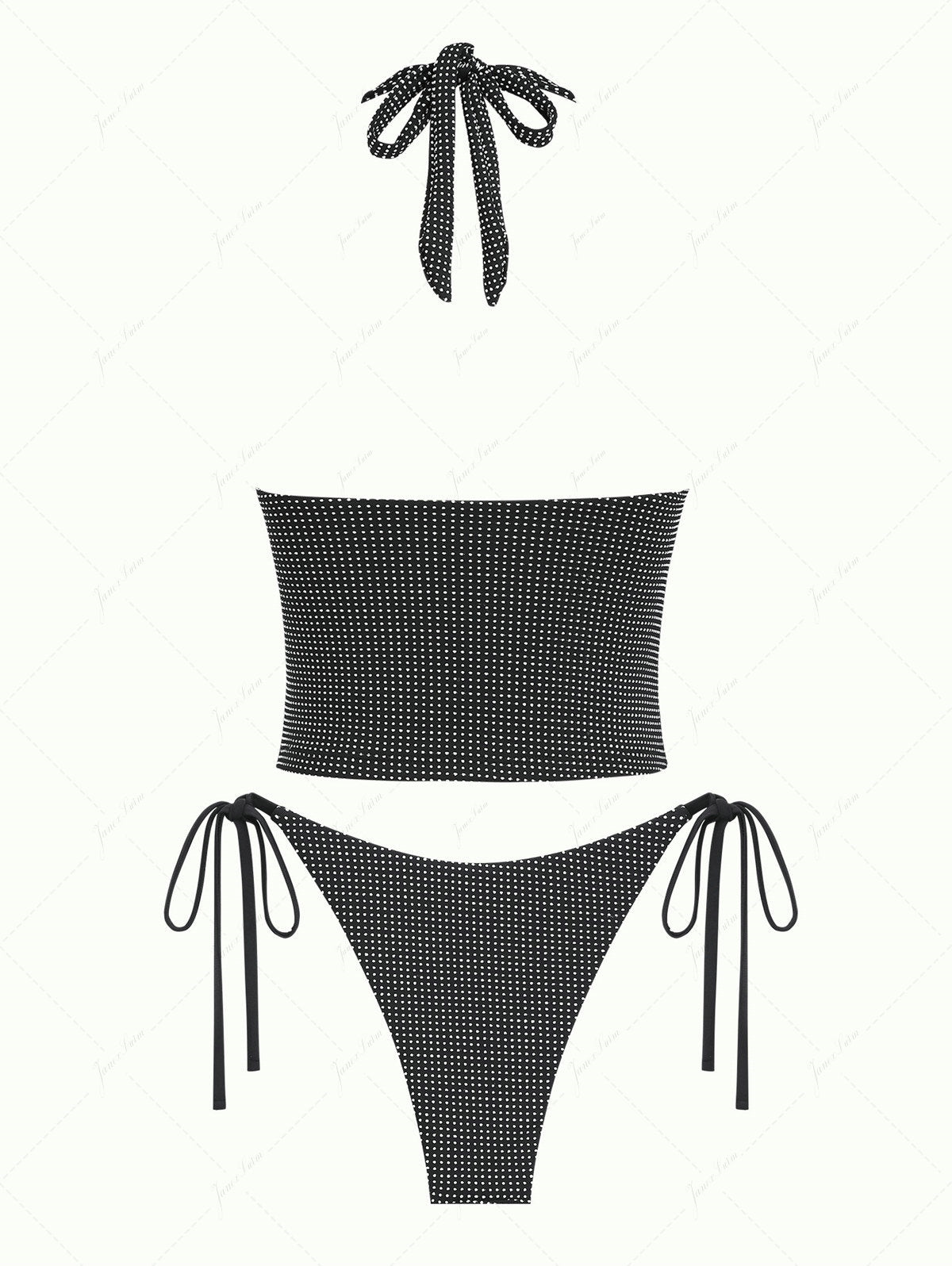 Biquíni Noir Élégance Valentina Privée | Tankini Jacquard Exclusivo