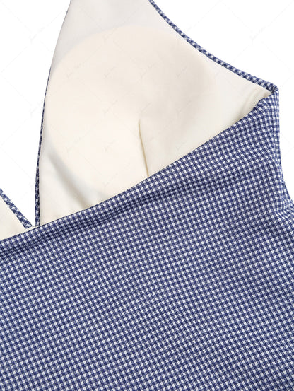 Biquíni Tankini Vintage Azul Marinho Valentina Privée | Top Frente Única e Calcinha Brasileira