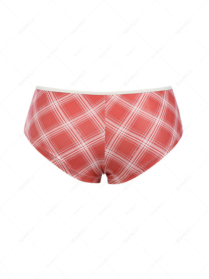 Calcinha Riviera Vichy Vermelha Valentina Privée | Moda Praia Retrô Exclusiva