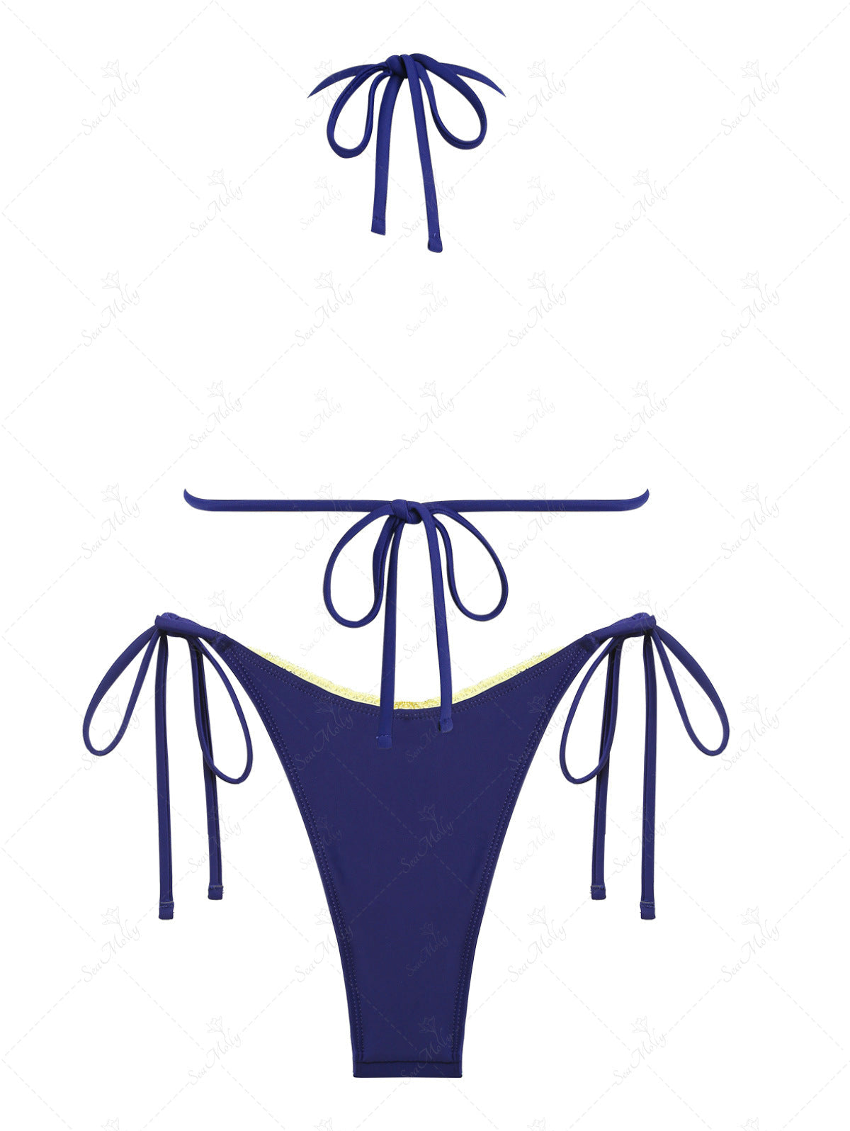 Biquíni Halter Picot Valentina Privée | Top Triangular com Laço Premium