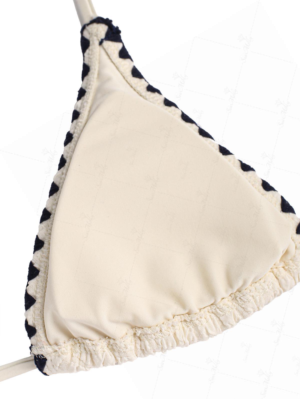 Biquíni Halter Texturizado Contrastante Valentina Privée | Amarração Lateral Premium