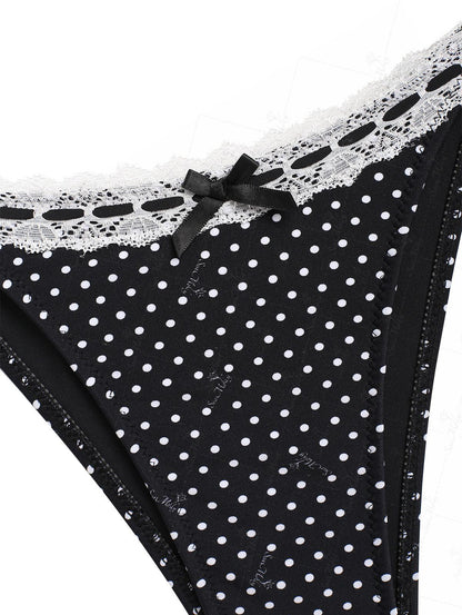 Biquíni Halter Poá com Renda Valentina Privée | Laço e Amarração Lateral Premium