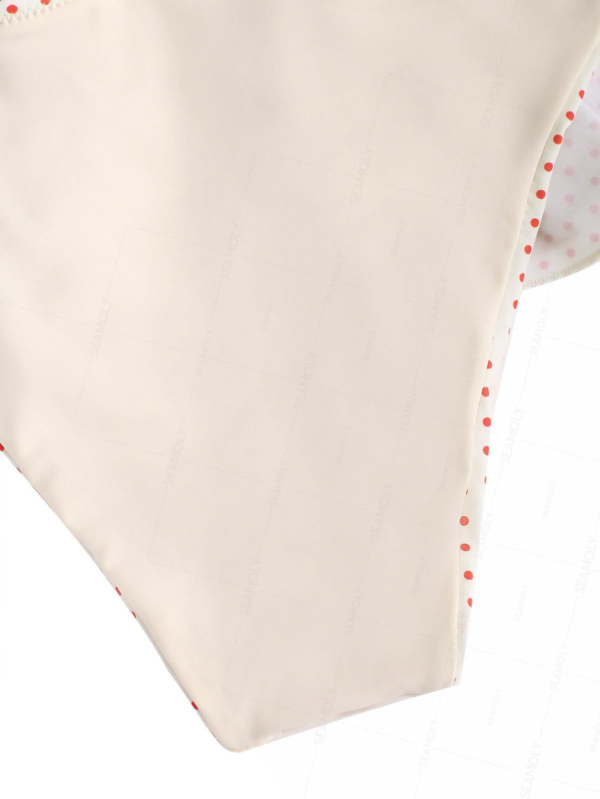 Calcinha de Biquíni Peplum Poá Valentina Privée | Franzido Feminino Premium