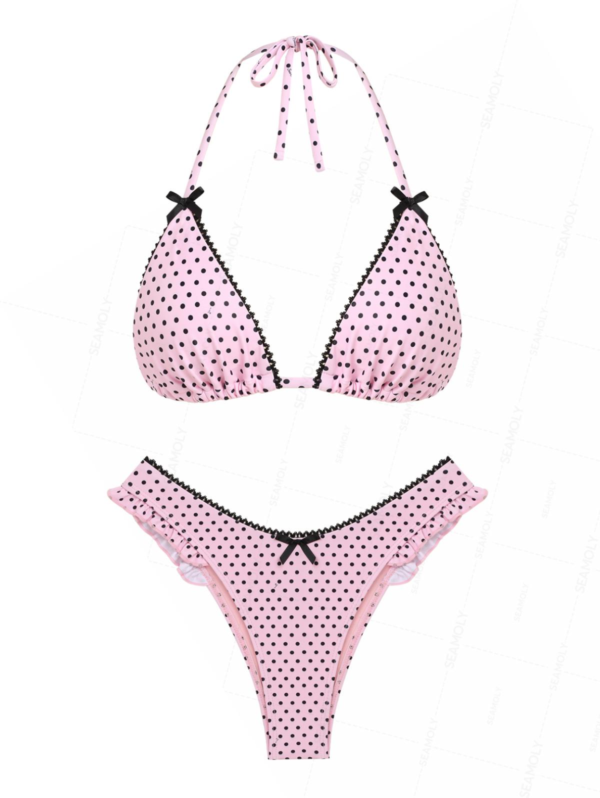 Biquíni Halter Poá Rendado Valentina Privée | Estilo Retrô Vintage Premium