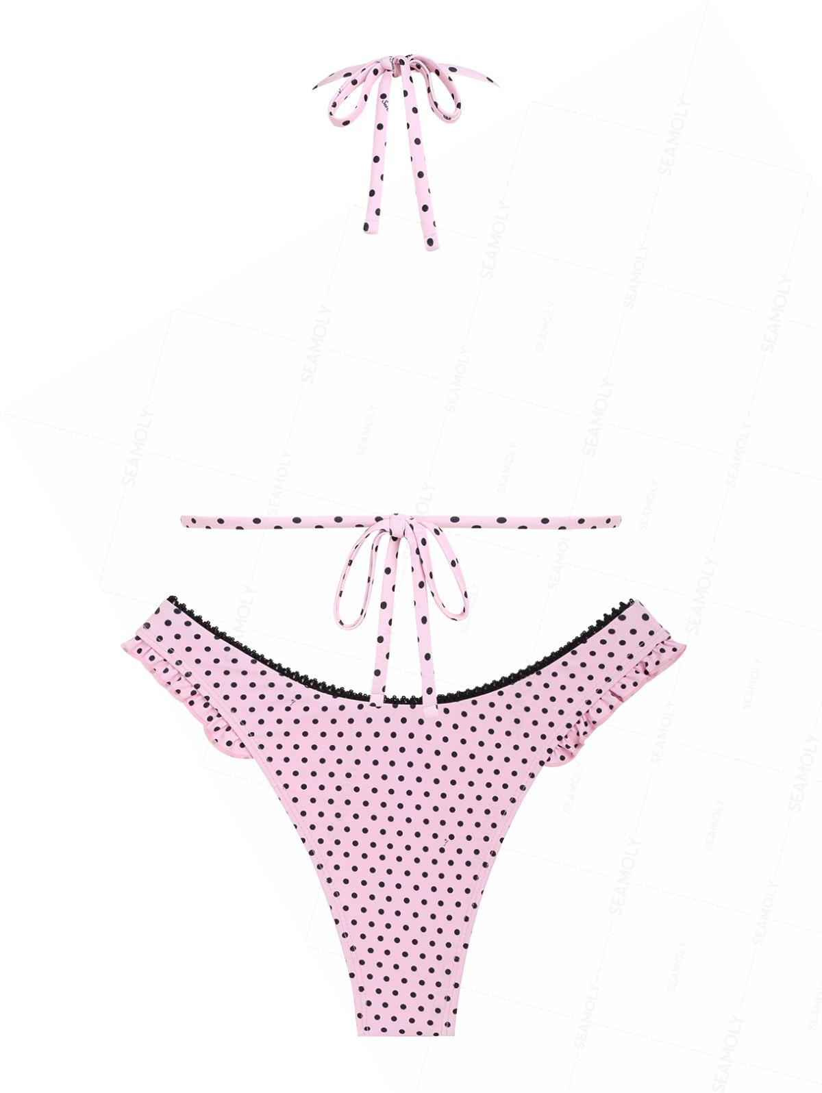 Biquíni Halter Poá Rendado Valentina Privée | Estilo Retrô Vintage Premium
