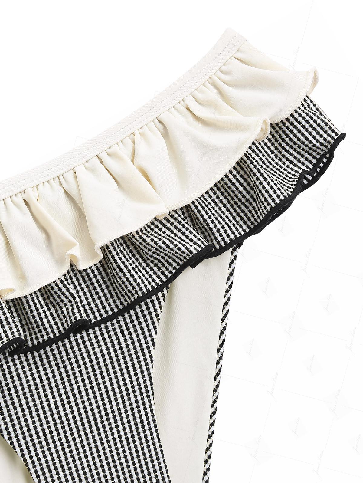 Calcinha de Biquíni Peplum Creme Dourado Valentina Privée | Moda Praia Feminina Premium