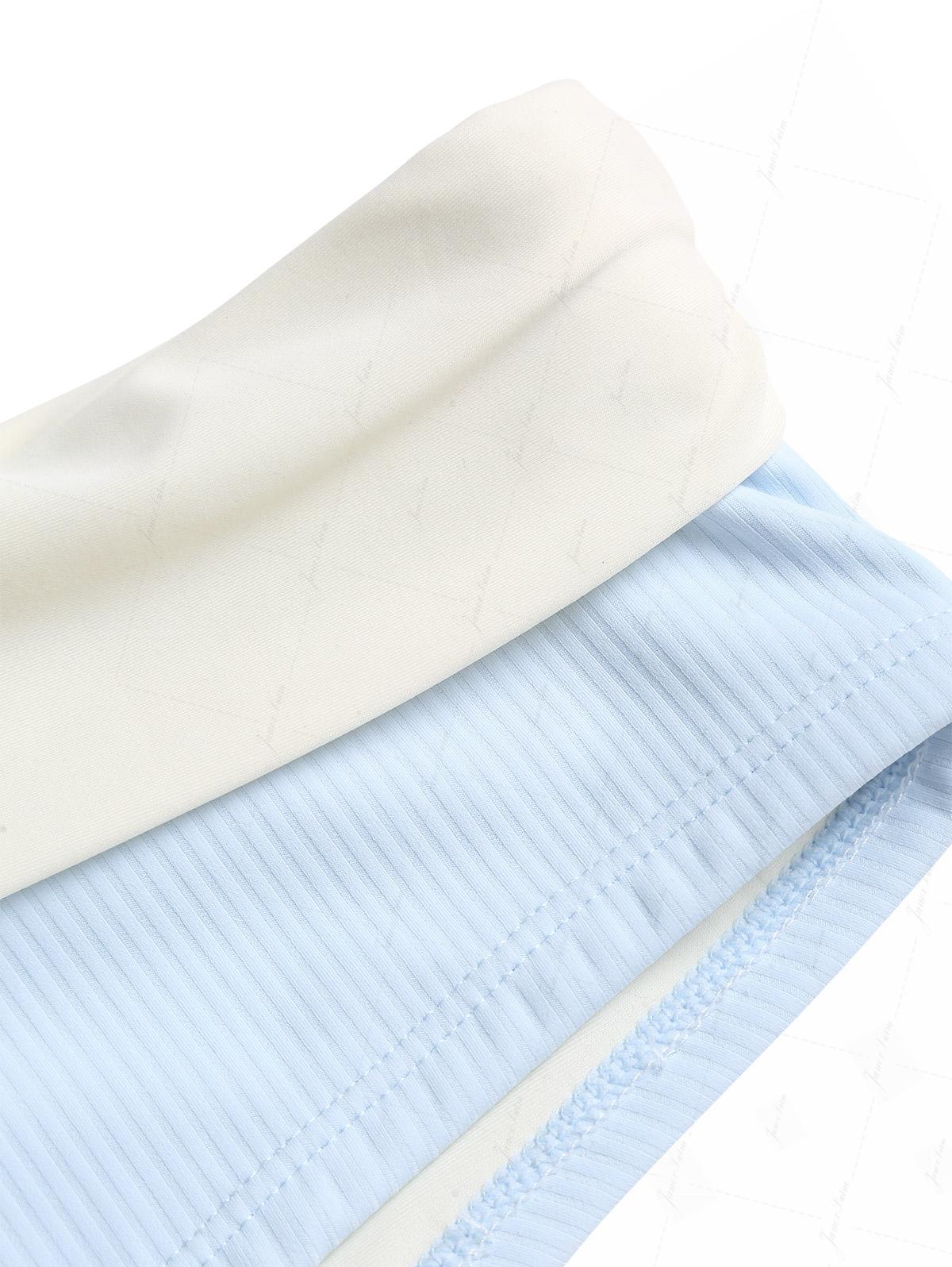 Calcinha de Biquíni Azul Claro Valentina Privée | Shorts Franzido com Laço Premium