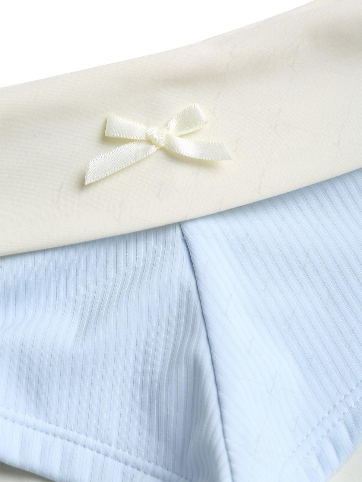 Calcinha de Biquíni Azul Claro Valentina Privée | Shorts Franzido com Laço Premium