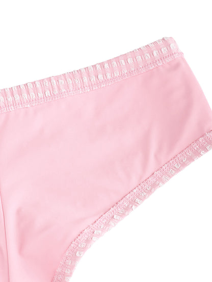 Calcinha de Biquíni Vichy Texturizado Valentina Privée | Shorts com Laço Premium