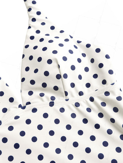 Biquíni Tankini Poá Azul Marinho Valentina Privée | Frente Única Feminina Premium