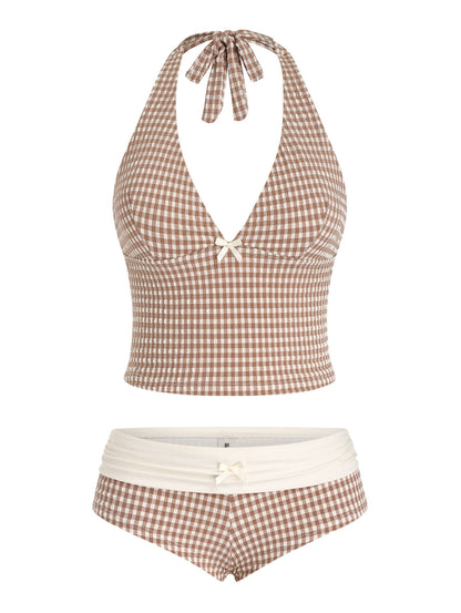 Biquíni Riviera Gingham Vintage Valentina Privée | Moda Praia Pin-Up Exclusiva