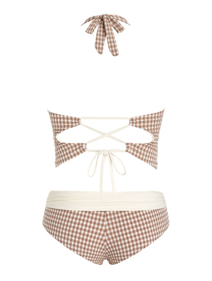 Biquíni Riviera Gingham Vintage Valentina Privée | Moda Praia Pin-Up Exclusiva