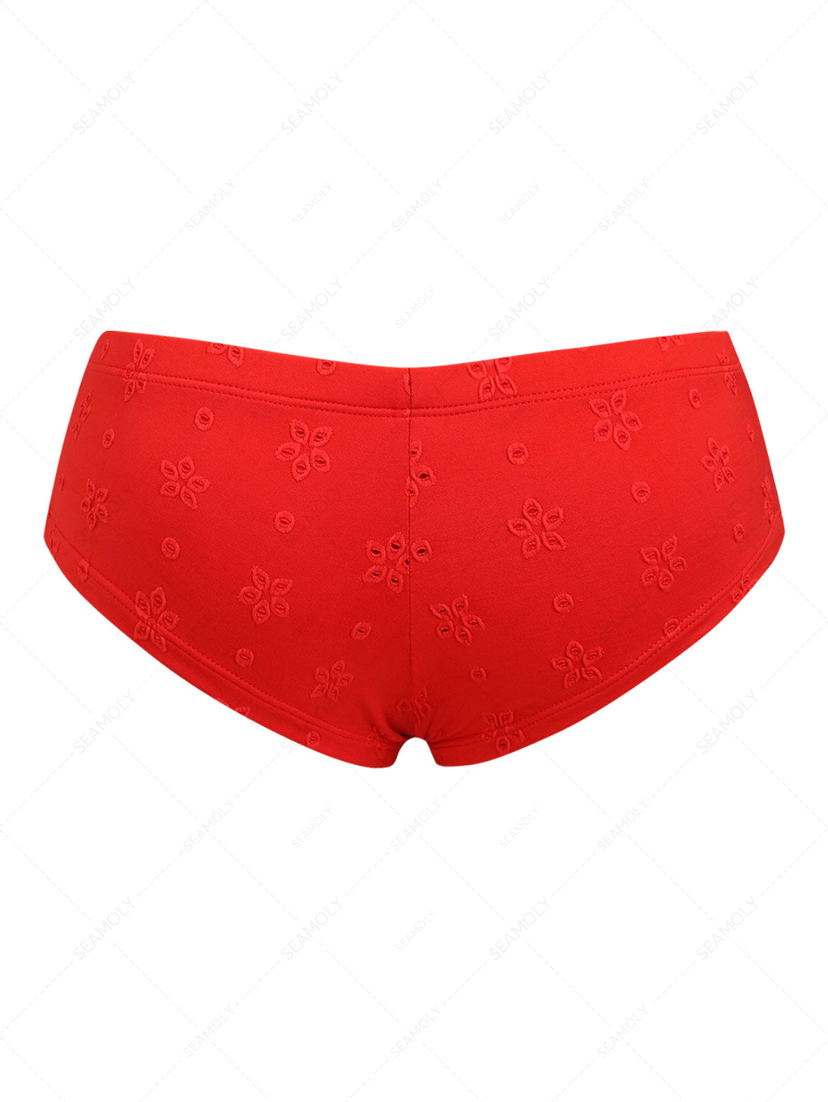 Calcinha de Biquíni Jacquard Vermelha Feminina Valentina Privée | Moda Praia Premium