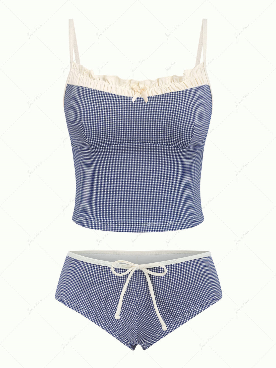 Biquíni Tankini Vintage Azul Marinho Valentina Privée | Biquíni Feminino Premium