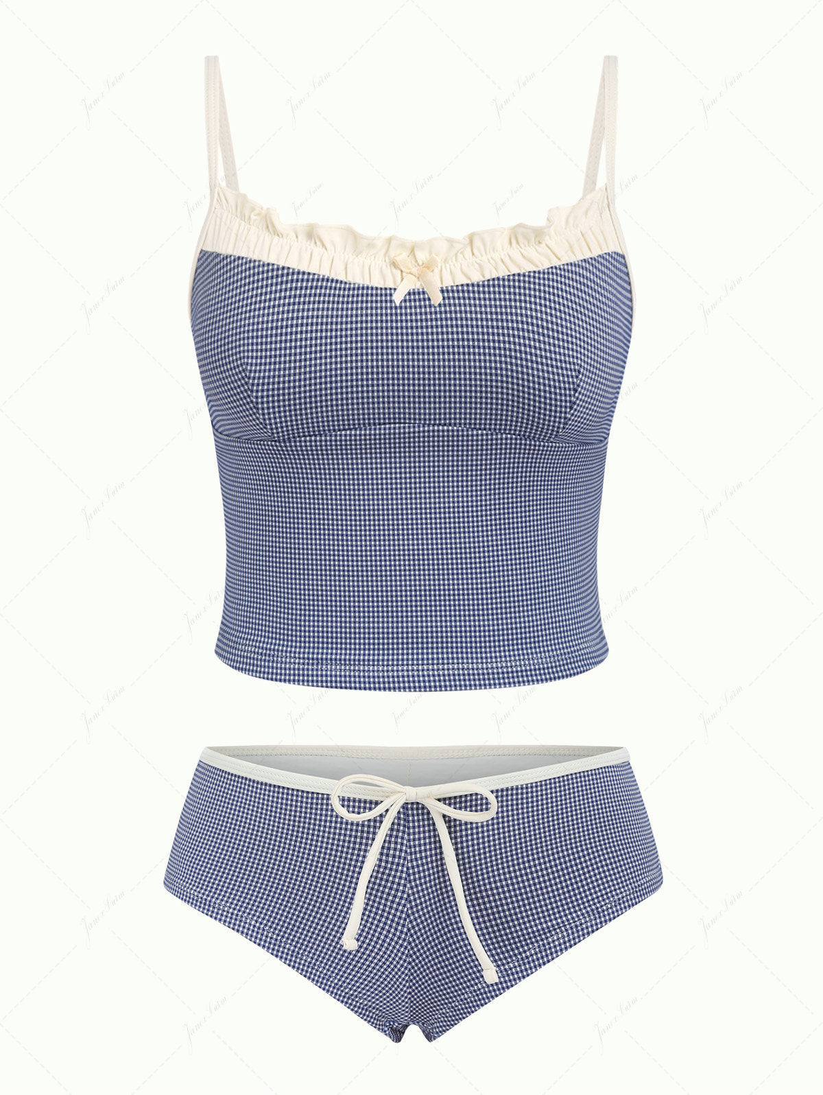 Biquíni Tankini Vintage Azul Marinho Valentina Privée | Biquíni Feminino Premium