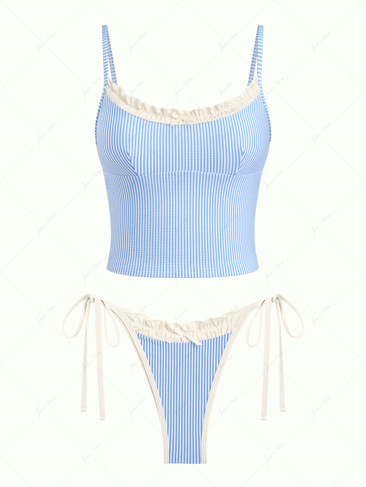 Biquíni Tankini Listrado Azul Claro Valentina Privée | Biquíni Feminino Premium