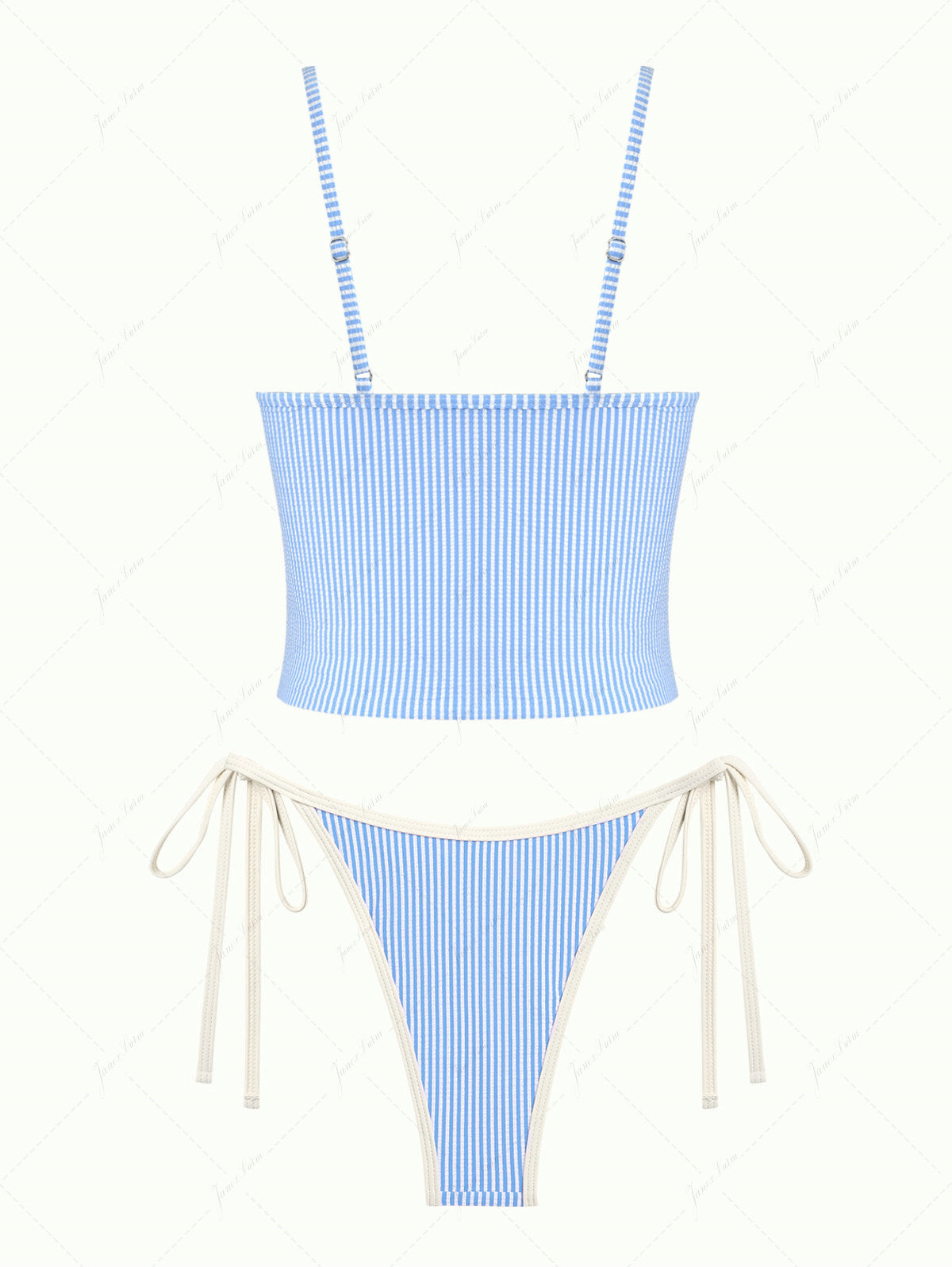 Biquíni Tankini Listrado Azul Claro Valentina Privée | Biquíni Feminino Premium