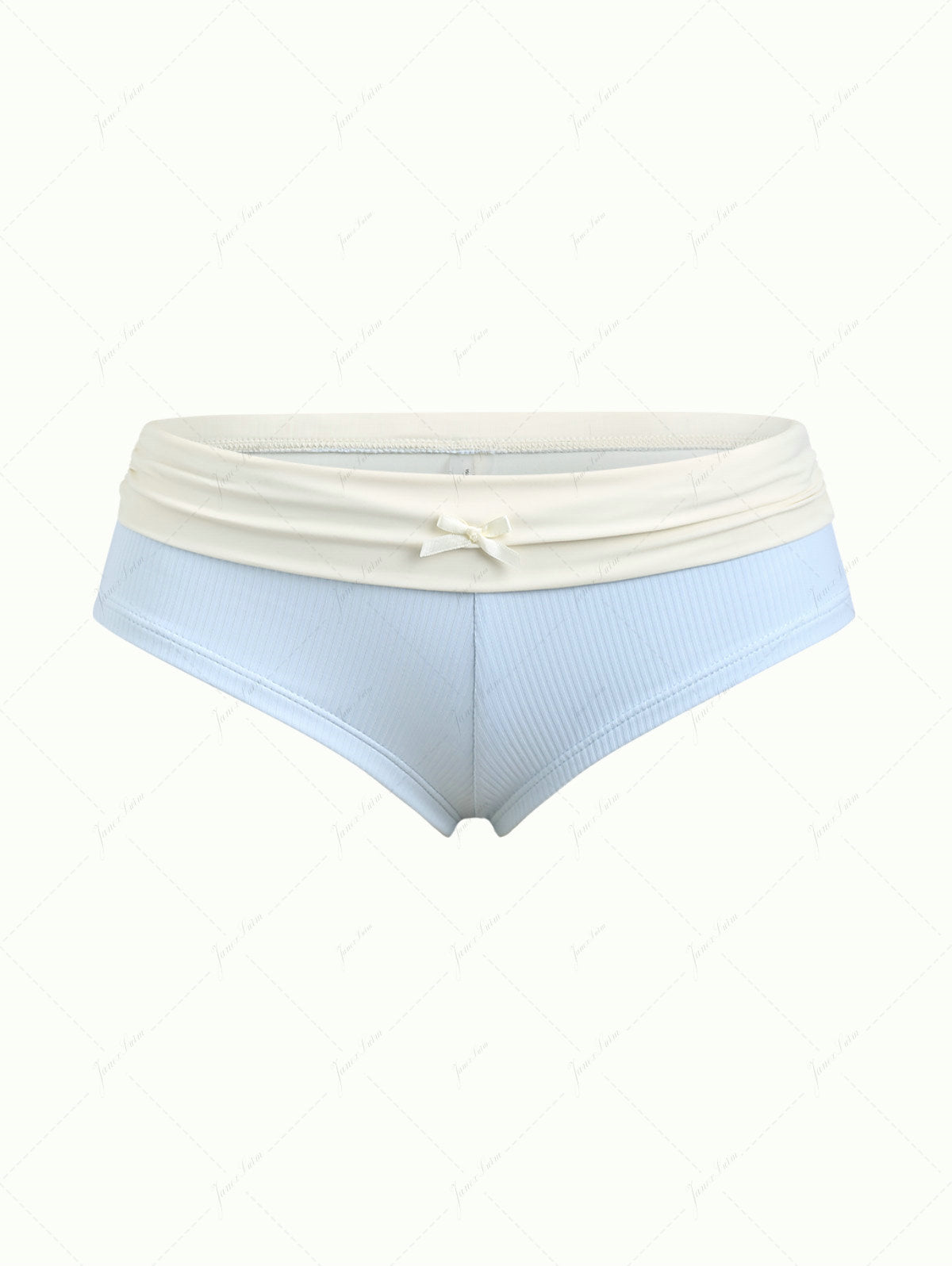Calcinha de Biquíni Azul Claro Valentina Privée | Shorts Franzido com Laço Premium