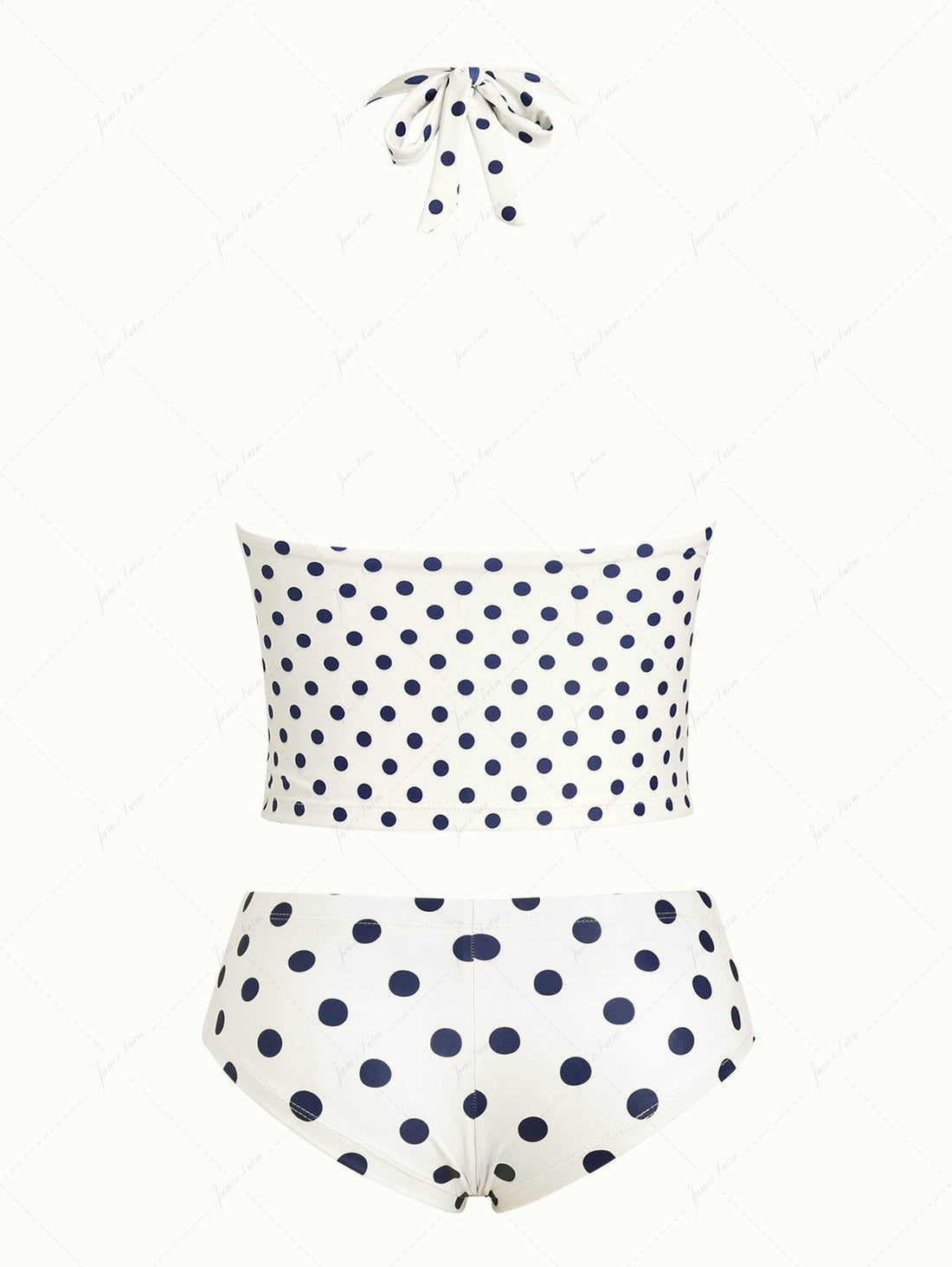 Biquíni Tankini Poá Azul Marinho Valentina Privée | Frente Única Feminina Premium