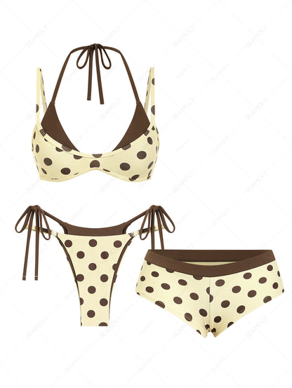 Biquíni 3 Peças Poá Valentina Privée | Moda Praia Feminina Premium
