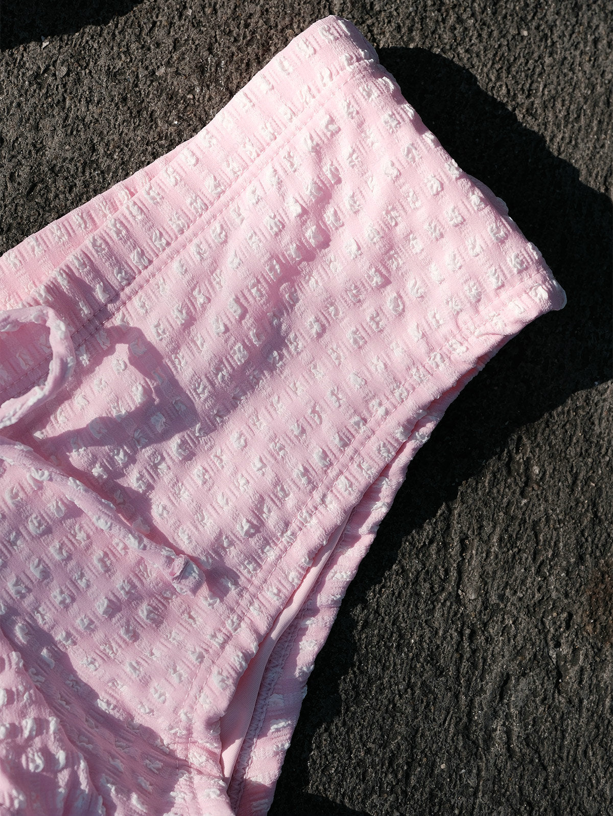 Calcinha de Biquíni Vichy Texturizado Valentina Privée | Shorts com Laço Premium