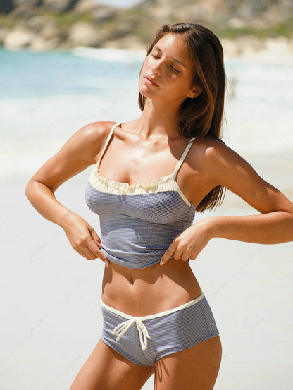 Biquíni Tankini Vintage Azul Marinho Valentina Privée | Biquíni Feminino Premium