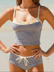 Biquíni Tankini Vintage Azul Marinho Valentina Privée | Biquíni Feminino Premium