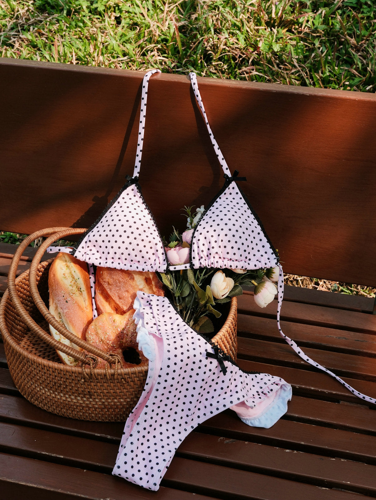 Biquíni Halter Poá Rendado Valentina Privée | Estilo Retrô Vintage Premium