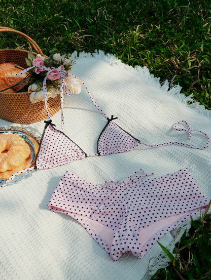 Calcinha Saint-Tropez Poá com Laço Valentina Privée | Estilo Retrô Sofisticado