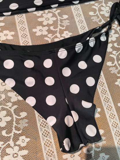 Biquíni Frente Única Poá Valentina Privée | Moda Praia Feminina Premium