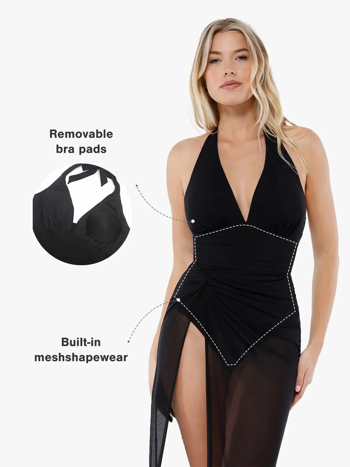 Maiô Modelador Halter com Controle Abdominal Valentina Privée