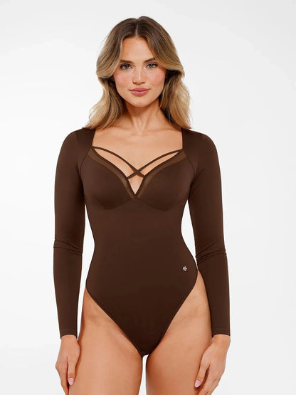 Body Modelador Feminino Manga Longa Valentina Privée | Silhueta Definida
