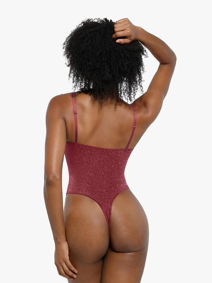 Body Modelador Metalizado com Decote Quadrado | Valentina Privée