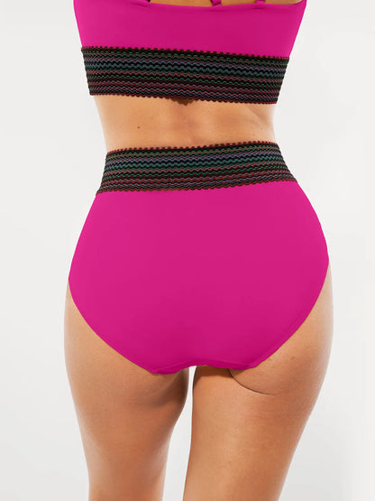 Conjunto de Biquíni Cintura Alta Boho com Controle de Barriga | Valentina Privée