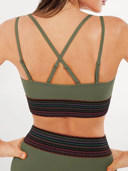 Conjunto de Biquíni Cintura Alta Boho com Controle de Barriga | Valentina Privée