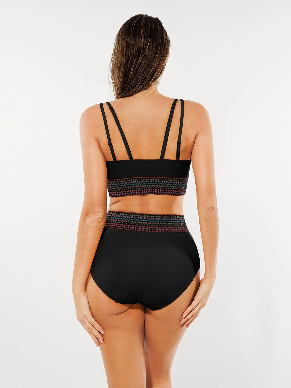 Conjunto de Biquíni Cintura Alta Boho com Controle de Barriga | Valentina Privée