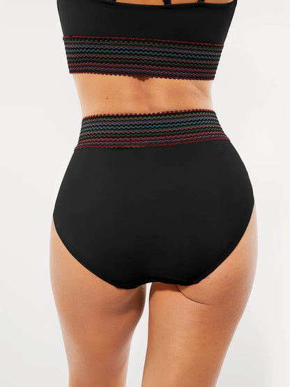Conjunto de Biquíni Cintura Alta Boho com Controle de Barriga | Valentina Privée