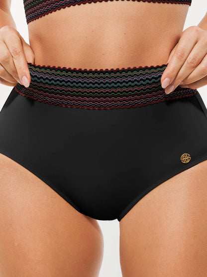 Conjunto de Biquíni Cintura Alta Boho com Controle de Barriga | Valentina Privée