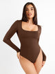 Roupas modeladoras Cloudsense: body de manga longa sem costura