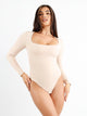 Roupas modeladoras Cloudsense: body de manga longa sem costura