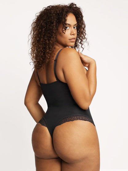 Body Modelador Feminino em Renda com Decote V Profundo Valentina Privée