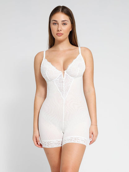 Body Modelador Feminino em Renda com Decote V Profundo Valentina Privée
