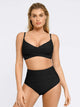 Conjunto de biquíni com top e calcinha de modelagem franzida