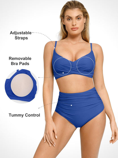 Conjunto de Biquíni Franzido Modelador com Top e Calcinha | Valentina Privée