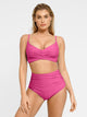 Conjunto de biquíni com top e calcinha de modelagem franzida